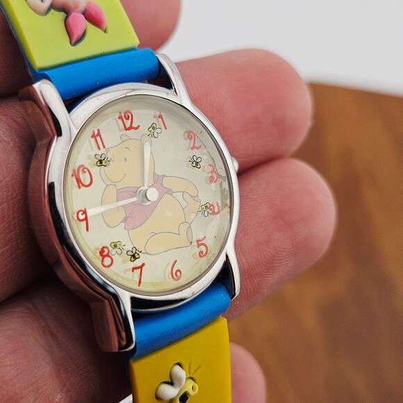 Vintage Disney Winnie The Pooh Character Watch Blue Yellow Kidcore Retro - Picture 3 of 6